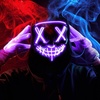 image:imageJOYIN Halloween Led Mask Light Up Mask and Gloves for Cosplay Costume Pink amp Blue 3 Modes Scary Glow in The Dark Masks for Halloween Party Dress Up Accessories Gifts GivingPurple