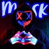 image:imageJOYIN Halloween Led Mask Light Up Mask and Gloves for Cosplay Costume Pink amp Blue 3 Modes Scary Glow in The Dark Masks for Halloween Party Dress Up Accessories Gifts GivingRedblue