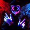 image:imageJOYIN Halloween Led Mask Light Up Mask and Gloves for Cosplay Costume Pink amp Blue 3 Modes Scary Glow in The Dark Masks for Halloween Party Dress Up Accessories Gifts GivingPinkblue