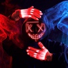 image:imageJOYIN Halloween Led Mask Light Up Mask and Gloves for Cosplay Costume Pink amp Blue 3 Modes Scary Glow in The Dark Masks for Halloween Party Dress Up Accessories Gifts GivingRed