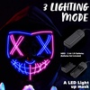 image:imageJOYIN Halloween Led Mask Light Up Mask and Gloves for Cosplay Costume Pink amp Blue 3 Modes Scary Glow in The Dark Masks for Halloween Party Dress Up Accessories Gifts GivingPinkblue