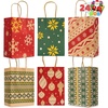 image:imageJOYIN 24 PCS Christmas Kraft Bags Holiday Paper Goody Gift Bags with Handles for Xmas Gifts Wrapping Party Giant Gifts Decorations Classrooms and Party Favors RedGreen 9 x 73 x 33Red Green
