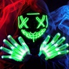 image:imageJOYIN Halloween Led Mask Light Up Mask and Gloves for Cosplay Costume Pink amp Blue 3 Modes Scary Glow in The Dark Masks for Halloween Party Dress Up Accessories Gifts GivingGreen