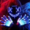 image:imageJOYIN Halloween Led Mask Light Up Mask and Gloves for Cosplay Costume Pink amp Blue 3 Modes Scary Glow in The Dark Masks for Halloween Party Dress Up Accessories Gifts GivingBlue
