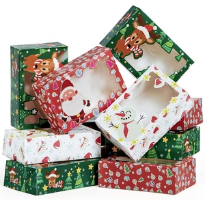 image:imageJOYIN 12 PCS Christmas Cookie Boxes for Gift Giving 875 x 575 x 275 Bakery Treat Boxes Containers with Window for Xmas Holiday Birthday Party Pastries Cupcakes Brownies Donuts Baked Goods24