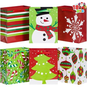 image:imageJOYIN 18 PCS Christmas Paper Bags for Present Xmas Gift Wrap Bags with Handles for Wrapping Xmas Holiday Presents Thanksgiving Gift Decor Classroom and Party Favors 9x 35x 73Christmas