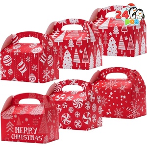 image:imageJOYIN 24 PCS 3D Christmas Treat Gift Wrap Boxes for Holiday Xmas Presents Bakery Cookie Boxes for Gift Giving Cardboard Goodie Candy Box for Desserts Wrapping School Classroom Party Favor Supplies