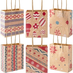 image:imageJOYIN 24 PCS Christmas Kraft Bags Holiday Paper Goody Gift Bags with Handles for Xmas Gifts Wrapping Party Giant Gifts Decorations Classrooms and Party Favors RedGreen 9 x 73 x 33Brown