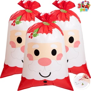 image:imageJOYIN 3 PCs Christmas Jumbo Gift Bags with Gift Tag Xmas Plastic Giant Wrapping Present Bag Huge Resuable Large Santa Bag for Holiday Presents Gifts DecorationsSanta