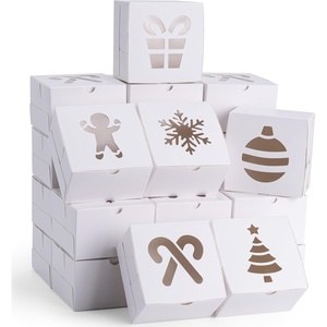 image:imageJOYIN 36 PCS Christmas Cookie Boxes for Gift Giving White Bakery Treat Boxes with Window 4 x 4 x 25 Gift Wrap Box for Xmas Holiday Party Favor Pastries Cupcakes Donuts Brownies DonutsWhite