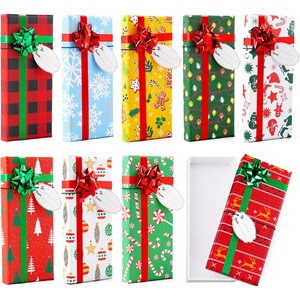 image:imageJOYIN 9PCS Gift Card Holder Box Christmas with Lids 65 x 28 x 06 Christmas Cash Money Cards Holder with Bows and Tags Party Favor Gift Wrapping Boxes Bulk Holiday Xmas Presents Decor