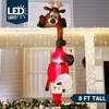 image:imageJoiedomi 8 FT Tall Hanging Christmas Inflatables Decoration Christmas Inflatable Reindeer and Climbing Santa Blow Up Santa with Buildin LED for Xmas Party Indoor Outdoor Yard Garden Lawn Decor