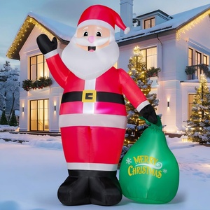 image:imageJOYIN Christmas Inflatable Santa Outdoor Decoration for Yard Blow Up Santa Decor Holding Gift Bags with Buildin LEDs for Xmas Party Decor Yard Outside Garden Holiday Decoration