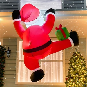 image:imageJoiedomi 6 FT Tall Christmas Inflatable Climbing Santa with Gift Box Blow Up Hanging Santa with Buildin LED for Xmas Party Outdoor Yard Garden Lawn Decoration