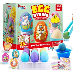 image:imageKlever Kits 20Pcs DIY Easter Egg Decorating Kit Dye Kit with Gradient Color Tablets Stands Stickers for Party Favor Creativity Activity Hunt GiftGradient Color Egg Dye Kit