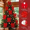 image:imageJOYIN 12 PCS Christmas Red Velvet Bows 14 x 12 Large Xmas Golden Edged Red Velvet Bow Tree Decor for Christmas Home Wreath Decoration
