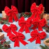 image:imageJOYIN 12 PCS Christmas Red Velvet Bows 14 x 12 Large Xmas Golden Edged Red Velvet Bow Tree Decor for Christmas Home Wreath Decoration
