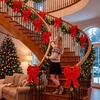 image:imageJOYIN 12 PCS Christmas Red Velvet Bows 14 x 12 Large Xmas Golden Edged Red Velvet Bow Tree Decor for Christmas Home Wreath Decoration