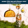 image:imageJOYIN Christmas Taco and Burrito Ornament 2 pcs Glass Blown Set Handcrafted for Tree Hanging Ornament Outdoor Christmas Decorations Indoor
