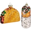 image:imageJOYIN Christmas Taco and Burrito Ornament 2 pcs Glass Blown Set Handcrafted for Tree Hanging Ornament Outdoor Christmas Decorations Indoor