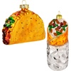 image:imageJOYIN Christmas Taco and Burrito Ornament 2 pcs Glass Blown Set Handcrafted for Tree Hanging Ornament Outdoor Christmas Decorations Indoor