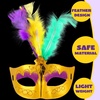 image:imageJOYIN 12 Pcs Mardi Gras Feather Masks Carnival Masquerade Masks Bulk Mardi Gras Costume Dress Up Accessories for Women Men Outfit