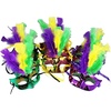 image:imageJOYIN 12 Pcs Mardi Gras Feather Masks Carnival Masquerade Masks Bulk Mardi Gras Costume Dress Up Accessories for Women Men Outfit