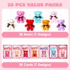 image:imageJOYIN 28 Pack Valentines Day Mini Plush Toys with Gift Cards Mini Keychains for Valentines Party Favor School Exchange Prize and Valentines Classroom Gift Exchange