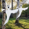 image:imageJOYIN 2 Pcs 53 Halloween Decoration Outdoor Halloween Tree Wrap Ghost Decoration Outdoor Smiling Hanging Ghost Design for Lawn Tree Party Supplies Haunted House Wrap DecorCute Ghost