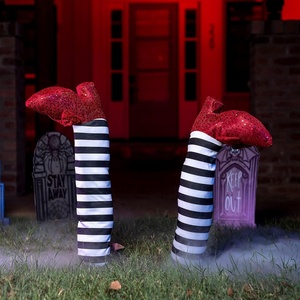 image:imageJOYIN 2 Pcs 21 Halloween Decorations Outdoor Witch Legs Yard Stakes Witch Halloween Graveyard Lawn Yard Prop and Patio DecorationsWhite BlackWitch Legs set