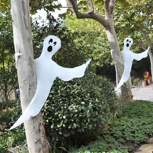 image:imageJOYIN 2 Pcs 53 Halloween Decoration Outdoor Halloween Tree Wrap Ghost Decoration Outdoor Smiling Hanging Ghost Design for Lawn Tree Party Supplies Haunted House Wrap DecorScary Ghost