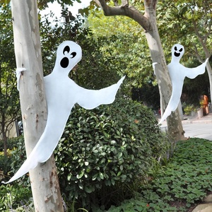 image:imageJOYIN 2 Pcs 53 Halloween Decoration Outdoor Halloween Tree Wrap Ghost Decoration Outdoor Smiling Hanging Ghost Design for Lawn Tree Party Supplies Haunted House Wrap DecorCute Ghost