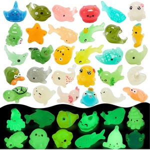 image:imageJOYIN 50PCS GlowintheDark Mini Resin Mini Sea Animals Figurinnes for Aquarium Ornaments DecorationsGlow in The Dark Resin Charms for Kids Cute Garden Accessories Dollhouse DecorGlowintheDark resin set