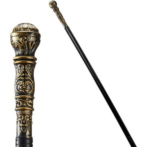 image:imageJOYIN Halloween Staff Elegant Vintage Gold Walking Cane Prop Stick Kids Women Men Costume Party Halloween Cane for Costume Vampire Dress Up Parties