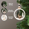 image:imageJOIEDOMI 12 Pcs Wooden Hanging Ornaments Christmas Reindeer Wooden Ornaments for IndoorOutdoor Holidays Party Decoration Tree Ornaments Events and Christmas