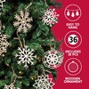 image:imageJOIEDOMI 36 Pcs Christmas Snowflake Wooden Ornaments Xmas Unfinished Wood Snowflake Cutouts DIY Ornaments for Crafts Christmas Tree Hanging Decoration Indoor Holidays Rustic Embellishments