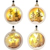 image:imageJOIEDOMI 4 Pcs LED Wooden Christmas Ornaments  Hanging Reindeer for IndoorOutdoor Holidays Party Decoration Tree Events and Christmas