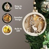 image:imageJOIEDOMI 4 Pcs LED Wooden Christmas Ornaments  Hanging Reindeer for IndoorOutdoor Holidays Party Decoration Tree Events and Christmas