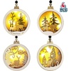 image:imageJOIEDOMI 4 Pcs LED Wooden Christmas Ornaments  Hanging Reindeer for IndoorOutdoor Holidays Party Decoration Tree Events and Christmas