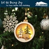 image:imageJOIEDOMI 4 Pcs LED Wooden Christmas Ornaments  Hanging Reindeer for IndoorOutdoor Holidays Party Decoration Tree Events and Christmas