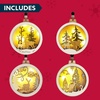 image:imageJOIEDOMI 4 Pcs LED Wooden Christmas Ornaments  Hanging Reindeer for IndoorOutdoor Holidays Party Decoration Tree Events and Christmas