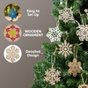 image:imageJOIEDOMI 60pcs Christmas Wooden Snowflake Hanging Ornaments Snowflakes Christmas Ornaments for Holidays Christmas Tree Decoration Christmas Party Holiday Decor