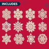 image:imageJOIEDOMI 60pcs Christmas Wooden Snowflake Hanging Ornaments Snowflakes Christmas Ornaments for Holidays Christmas Tree Decoration Christmas Party Holiday Decor