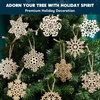 image:imageJOIEDOMI 60pcs Christmas Wooden Snowflake Hanging Ornaments Snowflakes Christmas Ornaments for Holidays Christmas Tree Decoration Christmas Party Holiday Decor