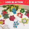 image:imageJOIEDOMI 96 Pcs Christmas Snowflake Decorations Ornaments Snowflakes Wood Slices Party Favors Blank Unfinished Wooden Xmas Hanging DIY Ornaments Christmas Tree Decorations Indoor Crafts