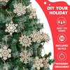 image:imageJOIEDOMI 96 Pcs Christmas Snowflake Decorations Ornaments Snowflakes Wood Slices Party Favors Blank Unfinished Wooden Xmas Hanging DIY Ornaments Christmas Tree Decorations Indoor Crafts