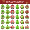 image:imageJOYIN 30 Pcs Christmas Tree Ornaments Decorations Balls 236 Red and Green Glittering Christmas Hanging Balls Tree Decor Ornaments Shatterproof Xmas Indoor Decor for Wreath Holidays
