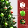 image:imageJOYIN 30 Pcs Christmas Tree Ornaments Decorations Balls 236 Red and Green Glittering Christmas Hanging Balls Tree Decor Ornaments Shatterproof Xmas Indoor Decor for Wreath Holidays