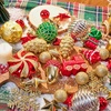 image:imageJOYIN 82 Pcs Assorted Christmas Ornaments Ball Set 315 Red Gold Green Deluxe Tree Hanging Christmas Ornaments Xmas Shatterproof Indoor Decorations for Tree Holidays Party Wedding Decor Events