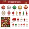image:imageJOYIN 82 Pcs Assorted Christmas Ornaments Ball Set 315 Red Gold Green Deluxe Tree Hanging Christmas Ornaments Xmas Shatterproof Indoor Decorations for Tree Holidays Party Wedding Decor Events